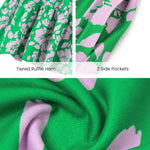 PATPAT Tween Dress for Girls Summer Maxi Long Casual Beach Party Junior Cute Dresses Hawaiian Green Pink Floral Size 10-11