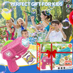 Beria Bubble Guns with Bubble Solution- 3 Pack, Bubbles Gun, Blaster, Blower, Maker, Machine for Boys Girls, Birthday Gifts for Ages 3 4 5 6 7 8 Year Old Kid, Outdoor Toys for Toddlers, Party, Wedding