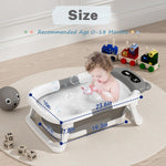 AVIDOR Baby Bathtub,Collapsible Bathtub for Newborn to Toddler,Durable Essential Infant Bath Tub,Portable Travel Baby Tub with Soft Cushion,No-Slip Hanging and Detachable(Grey)