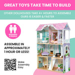 Delta Children MySize Dollhouse - Large 3-Story Dollhouse with 7 Rooms Includes 12 Accessories - Fits 12-inch Dolls - Pretend Play Dream Gift for Ages 3+