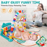 VZO Baby Gyms Play Mats, Infant Play Mat and Activity Gym, Baby Play Piano Gym Mat, Play Mats for Babies Newborns and Toddlers, Tummy Time Activity Mat Toys 0-3-6-12 Months (Green)
