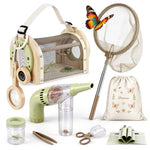 Dreamon Kids Bug Catching Kit, 11PCS Outdoor Toys for Kids Ages 4-8 | STEM Educational Toys Kids Explorer Kit with Wooden Bug Habitat, Bug Vacuum, Butterfly Net and Magnifying Glass