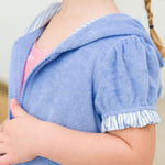 RuffleButts Girls Terry Knit Full-Zip Swim Cover-Up - Fashion Swimwear Cover-Up Dress