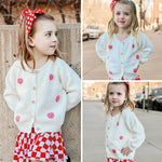Simplee kids Baby Sweater Cardigan Jacquard Cable-Knit Spring Coat Long Sleeve Cardigan for Baby Girl 6-9 Months