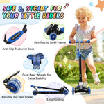 Kick Scooter for Kids 3-7 Age - Three Wheel Light Up Scooters, Lean to Steer,Foldable,Stable Dual Rear Wheels, Adjustable Height, for 3-5,5-7 Year Old Girls Boys Up to 120 Lbs