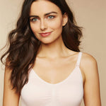 Motherhood Maternity Womens Wireless Clip Down Seamless Nursing Bra for Breastfeeding , Blush , Large
