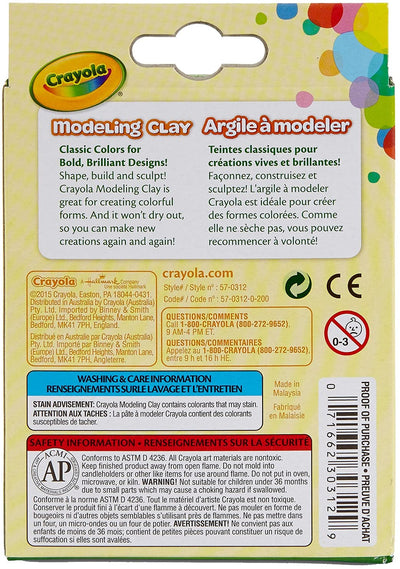 Crayola Modeling Clay, 3/5 Ounce Packs, Assorted Classic Colors, Set of 8