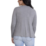 Motherhood Maternity Women's Long Sleeve Scoop Neck Tulip Nursing Tee Shirt for Breastfeeding with Easy Access, Heather Grey, Medium