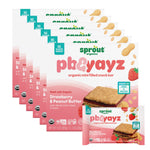 Sprout Organics pb&yayz strawberry peanut butter snack bars packaging on a white background