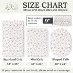 Crib Sheets Neutral - Fitted Baby Crib Sheets Bed for Girl Boy - 2 Pack Standard & Toddler Mattress (Juliette) - Buttery Soft Organic Cotton Blend