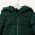 Amazon Essentials x Sofia Grainge Toddler Boys' Water-Resistant Hooded Puffer Jacket, Dark Green, 2T