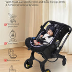 Infant Car Seat Insert with Extra Cushion for Preemie to Toddler, Reversible Newborn Carseat Insert Head Support, Fits for Stroller, Baby Swing, Rocker, Bassinets, Bouncer (Black Star)