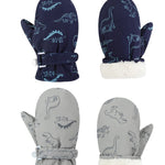 Fynnsure Toddler Mittens Lined Fleece Snow Gloves for Boys Girls Kids Winter Ski Gloves Baby Mittens Blue & Gray 2-4 Years