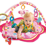 Pink Baby Acctivity Play Gyms Playmats Colorful Infants Toddler Play Mat with Arches, Activity Toys, Plush Animals, Elephant