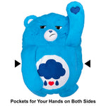 Happy Nappers: Care Bears 26" Pillow Pocket Pal - Grumpy Bear - Plush Character Pillow Case, Animal Cover w/Weighted Paws, Soft Huggable Companion, Kids