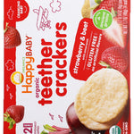HAPPY BABY Organic Strawberry & Beet Teether Crackers 12 Count, 1.7 OZ