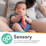 Nuby Tube Teether - (2-Pack) Baby Teething Toy - 3+ Months - Llama and Dinosaur