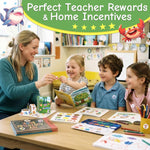 JIXZEN 3 Rolls 1500 PCS Animal Stickers for Kids, 24 Cute Farm/Ocean/Wild Designs with Motivational Words, Reward Stickers for Toddlers 2-4, Classroom School Supplies (1.0 Inch)