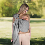 Ring Sling Baby Carrier - USA lab Tested, 100% Natural Cotton Muslin, Breathable & Ergonomic Ring Sling Dark Grey