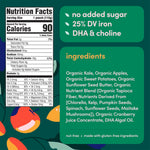 Cerebelly Organic Baby Food Pouches, Kale Sweet Potato Apple Purees, 16 Nutrients, No Added Sugar, Fiber & Non-GMO, 4oz, 6 Pack