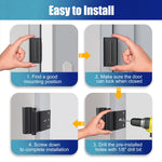 2 Pack Door Reinforcement Lock Withstands 800lbs of Force - Black Extra Proof Door Lock for Kids Safety with 8 Screws Prevents Unauthorized Entry,Add a Door Security Locks for Home Safety & Privacy