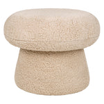 Babyletto Kids Mushroom Pouf - Ottoman Foot Rest - Poofy Plush Round Footrest Stool for Couch - GREENGUARD Certified Soft & Stuffed, Comfy Pouf Ottoman for Living Room & Nursery Floor - Chai Shearling