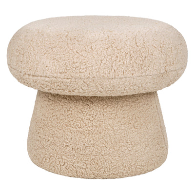 Babyletto Kids Mushroom Pouf - Ottoman Foot Rest - Poofy Plush Round Footrest Stool for Couch - GREENGUARD Certified Soft & Stuffed, Comfy Pouf Ottoman for Living Room & Nursery Floor - Chai Shearling