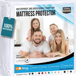 Utopia Bedding Waterproof Mattress Protector Queen Size, Premium Terry Mattress Cover 200 GSM, Breathable, Fitted Style with Stretchable Pockets (White)