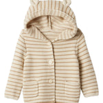 GAP Baby-Boys Baby Bear Garter Cardigan Sweater Khaki Stripe 3-6M