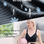 Momcozy Nursing Bras for Breastfeeding, Ribbed Maternity Bra with Racerback, Soft Stretchy Nursing Sports Bra for Yoga Black