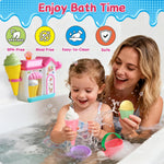 Bath Toys for Kids Ages 4-8 3-5 Toddler Bath Toys Bathtub Ice Cream Foam Maker Bubble Pretend Cake Play Set Birthday Gifts for 2-4 5 6 Year Old Girls Boys