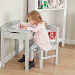 Melissa & Doug Wooden Lift-Top Desk & Chair - Gray , Grey