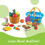 Learning Resources New Sprouts Deluxe Market Set - Pretend Play Kitchen, Fruit Basket, Toddler Outdoor Play Food Toys, Kids Playset, Shopping Basket, Fine Motor Skills, Montessori Sensory Cooking
