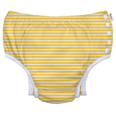 green sprouts Baby Toddler Eco Snap Swim Diaper - Yellow Stripes - 3T