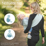 Ring Sling Baby Carrier - USA Lab Tested, 100% Natural Cotton Muslin, Breathable & Ergonomic Ring Sling Light Green