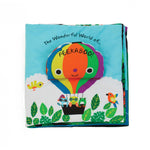 Children's book titled 'The Wonderful World of Peekaboo' with a colorful hot air balloon design on the cover.
