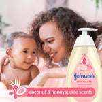 Johnson's Baby Skin Nourish Baby Moisture Wash + Coconut & Honeysuckle Scents Cleanses & Leaves Skin Moisturized, Hypoallergenic Body Wash, Baby Bath Essential, Sulfate-Free, 20.3 fl. oz