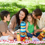 SELEWARE Portable Stackable Food Storage Containers for Snacks Formula Powder and Drinks Twist Lock System Airtight Leak-proof BPA and Phthalate Free 4 Piece Jars 31oz Blue