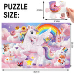 Jumbo Floor Puzzle for Kids,48 Piece Unicorn Large Jigsaw Puzzles,Cute Puzzle for Toddler Ages 3-5,Fun Educational Toy Easter Gift for Boys & Girls Ages 4-8