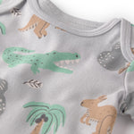 Little Planet by Carter's Neutral 3-pack Short Sleeve Bodysuits made with Organic Cotton, Aussie Friends, 12M