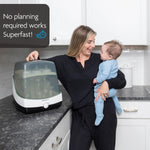 Baby Brezza Superfast 10 Minute Baby Bottle Sterilizer + Dryer - 75% Faster – Universal Electric Steam Sterilization for All Bottles, Pacifiers + Breast Pump Parts