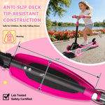 3 Wheel Scooters for Kids 2-5 5-7 Years, 3 Adjustable Heights Foldable Metal Toddler Scooter for Boys Girls Up to 120 lbs, Lean-to-Steer, Dual Rear Brake Widen Anti-Slip Deck (NEW Pink)