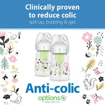 Dr. Brown’s Natural Flow Anti-Colic Options+ Wide-Neck Baby Bottle Designer Edition Bottles, Woodland Decos, 5 oz/150 mL, Level 1 Nipple, 2-Pack, 0m+
