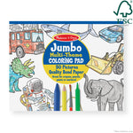 Melissa & Doug Jumbo 50-Page Kids' Coloring Pads 3-Pack - Animals, Vehicles, and Multi-Themed - FSC Certified
