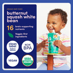 Cerebelly Organic Baby Food Pouches, Butternut Squash White Bean Purees, 16 Nutrients, No Added Sugar, Fiber & Non-GMO, 4oz, 6 Pack