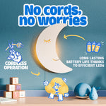 Moon Light - Floating Moon Wall Lamp For Nursery | Cute Floating Moon Lamp For Kids Bedroom | Battery-operated Hanging Moon Night Lights | Cordless Moon Lights For Bedroom | Moon Lamp For Baby Nursery