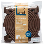 Roving Cove HeftyFit Edge Corner Protector Baby Proofing (Large 18ft Edge 8 Corners), Heavy-Duty, Soft NBR Rubber Foam, Furniture Fireplace Safety Bumper Guard, 3M Adhesive, Coffee Brown