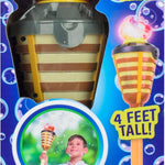 Tiki Torch Bubbler - Bubble Machine with Lights and Music, Bubble Blower and Wand, Rechargable Outdoor Toy for Kids Teens Adults, 4 Feet Tall, Includes 4oz Bubble Solution