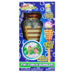Tiki Torch Bubbler - Summer Pool Party Bubble Machine with Lights and Music, Bubble Blower and Wand, Rechargeable Outdoor Toy for Kids Teens Birthday Party, 4 Feet Tall, Includes 4oz Bubble Solution