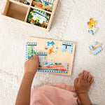 Melissa & Doug 4‑in‑1 Wooden Pets Jigsaw Puzzle Set, 48 Pieces with Storage Box, Toddler Puzzle Toy for Kids Ages 3+ - FSC Certified
